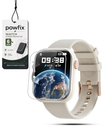 Powfix 6 Pack Screen Protector for Hwagol G28 1.85 Smartwatch, HD Clear Hydrogel Film, Anti-Scratch Anti-Bubble Full Coverage Flexible TPU Protective Film, Easy Installation