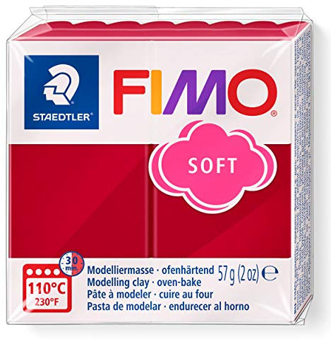 Staedtler 8020 Blocco di pasta modellabile Fimo, 59 gr, rosso (kirschrot (26))
