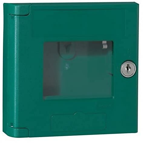 LEGRAND, Sicherheitskasten (grün) IP 44 - IK 07 inklusive eingebautem Schloss zum Abschließen des Schlüsselkasten, 038055