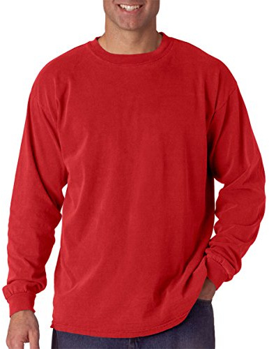 Comfort Colors Ringspun Garment-Dyed Long-Sleeve T-Shirt L RED