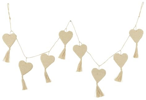 J-Line Girlande Herz Jute Creme