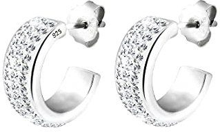 Elli Ohrringe Damen Creolen mit Kristalle in 925 Sterling Silber