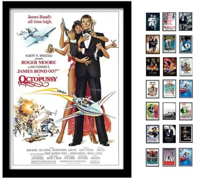 Pyramid International James Bond (Octopussy One-Sheet) 30cm x 40cm Framed, Art Poster, Posters & Prints, One Size, Black