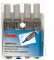 Pentel Maxiflow Set mit 4 Whiteboard-Markern, Keilspitze, Large, Schwarz/Blau/Rot/Grün, MWL6