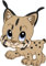 Bambinella® Bügelbild Aufbügler - Luchs Lynx Wildkatze – gedruckte Velour/Flock Applikation zum selbst Aufbügeln auf Baumwolle, Baumwollmischgewebe und Polyester.