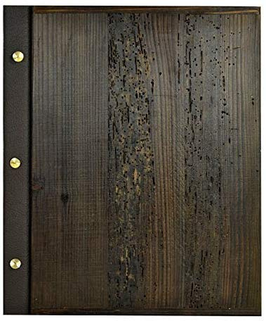 DWA Libretto Porta Menu in Legno Misura A4 per Ristoranti Pub Hotel Rifinito in Pelle