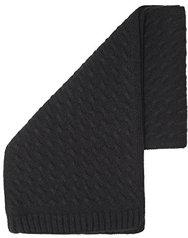 Oxfords Cashmere Schal aus reinem Kaschmir mit Zopfmuster, Schwarz
