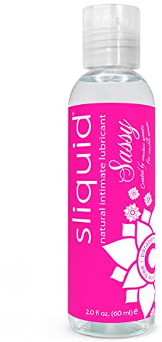 Sliquid Sassy Water-Based Lube - Thick, Long-Lasting Gel, Natural Lube for Women/Men/Couples, Unscented, 2 Fl Oz