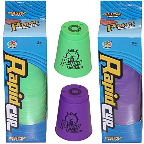 24 farbige Stapelbecher Geschicklichkeitsspiel Partygame Motorik Tempospiel Geschenk