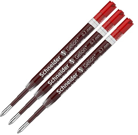 SCHNEIDER Gelion+ Nachfüllpack, 0,7 mm, Rot, 3 Stück