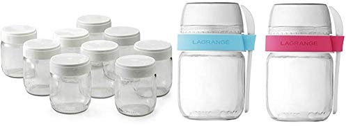 lagrange 430301 Lot de 9 Pots Yaourt, 0.185 liters + Lagrange 440403 2 Pots compartimentés