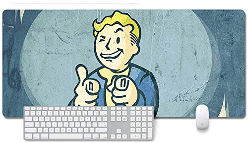 Fallout 76 Tapis de Souris XXL 900x400mm Hydrorésistant Anime Mouse Pad Grand Tapis de Souris Gamer avec Base en Caoutchouc Anti-Glissant Surface Texturée pour Ordinateur et PC, Q
