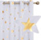 Deconovo Gardinen Blickdicht Verdunkelungsvorhänge Dekoschals Kinderzimmer mit Ösen Sterne Modern, 229x168 cm(HöhexBreite), Silber Grau, 2er Set