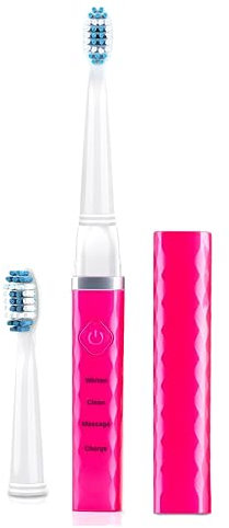 Pop Sonic USB Charge Anywhere Toothbrush (Pink) - Rechargeable Toothbrush w/Up to 40,000 Brush Strokes/Minute -Long-Lasting Dupont Nylon Bristles -Teens & Adult Toothbrush with Quadrant Pacer