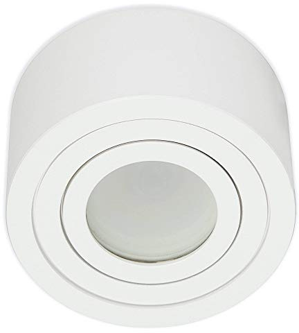 LED Mini-Aufbaustrahler IP44 rund weiß 3 Watt warmweiß 230V - Deckenstrahler dimmbar für Bad Sauna Außen - flach Aufbauleuchte 90mm Aufbau-Lampe