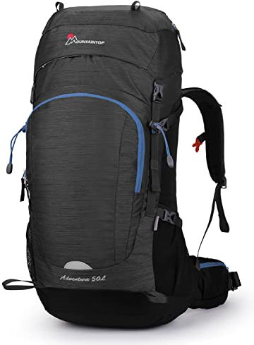 Mountaintop 50L Trekkingrucksack Wanderrucksack Herren Damen für Reisen Outdoor Klettern Camping mit Regenhülle