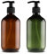 2 Botellas vacías con Bomba de Prensa, 500 ml Recargables para Salsas de Cocina, dispensador de jabón líquido de plástico, Recipiente rellenable para Salsas, aceites Esenciales, lociones