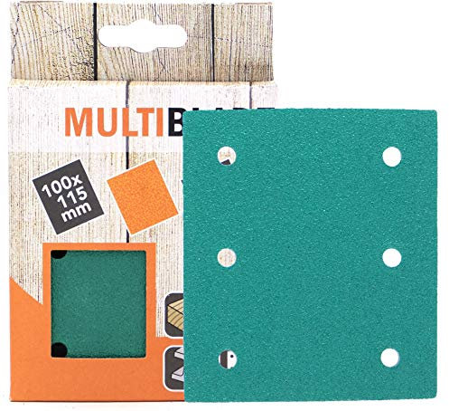 Multiblade Professioneller Klett Schleifblatt 115x100mm, 10 Stück, Korn 240, 6 Löcher, für Holz und Metall, Profesioneller Qualität, Für Schwingschleifer