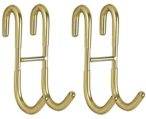 Simtive Squeegee Hooks for Towel Bathroom Frameless Glass Shower Door (2-Pack), Gold