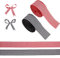 BEEFLYING 2 Rollos de Cinta a Cuadros en Blanco y Negro, Rojo y Blanco para Manualidades, Decoración, Cinta de Poliéster con Bordes Tejidos para Lazos Florales