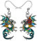 Emaille-Legierung Drachen Ohrringe Fantasy Dinosaurier Drop Dangle Mode Schmuck für Frauen Mädchen Charme Geschenk (Grün)