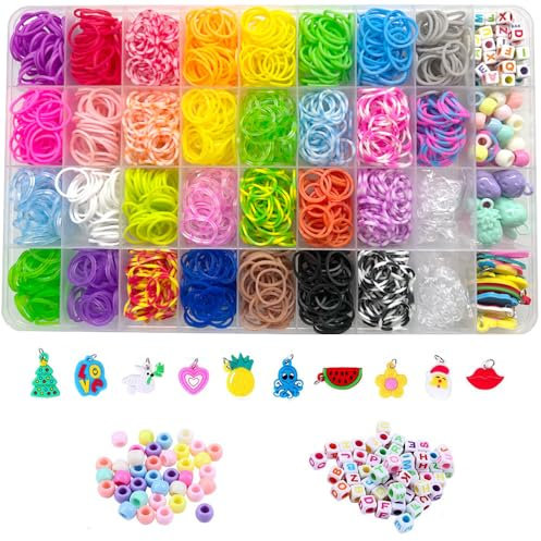 Vocmeike 2200 Pcs Loom Gummibänder Armband Machen Kit für Mädchen Jungen DIY Handicraft Geschenk Schulprojekt