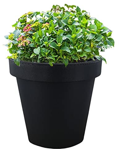 GEEZY Round Anthracite Flower Pot – Versatile Indoor Outdoor Plant Pot, Durable 20x18 cm Planter for Garden, Lightweight Plastic, Stylish Anthracite Color, for Plant Lovers
