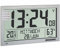 TFA Dostmann Digitale XL-Funk-Wanduhr mit Raumklima TFA 60.4517.54 (Silber mit Batterien)