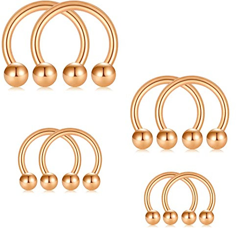 Longita 16G Hufeisen Septum Ring - Chirurgenstahl Septum Piercing 6-12MM Rose Gold