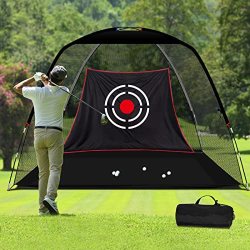 KAIDIDA Golf Practice Net 12X7FT Golf Driving Net for Garden Backyard Hitting Chipping with Target Carry Bag Durable Pop-up for Indoor Outdoor Training