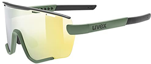 uvex sportstyle 236 Set - Sportbrille für Damen und Herren - beschlagfrei - inkl. Wechselscheiben - moss green-black matt/yellow - one size