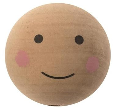 PAINT IT EASY NEU Holzkugel Gesicht bemalt, Natur, 3,5 cm, 4 Stück