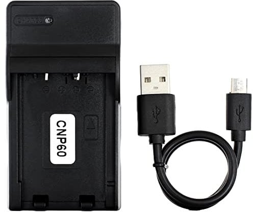 Norifon NP-60 USB Cargador para Casio Exilim EX-S12, EX-Z25, EX-Z29, Zoom EX-Z20, EX-Z19, EX-Z21, EX-Z22, EX-Z80, EX-Z85, EX-Z9, EX-Z90 Cámara y Más