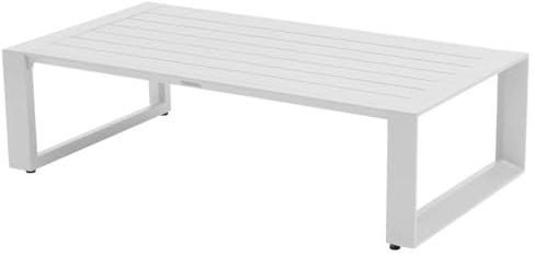 Hespéride Table Basse de Jardin rectangulaire Allure Gris minéral & Blanc