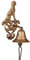 Relaxdays Türglocke Gusseisen, antikes Design, Gartenglocke Hund, mit Kordel, Glocke für draußen, Wandglocke, Gold