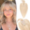 TESS Hair Topper Echthaar Blond Balayage, 7x13cm Basis Toupet Damen #18P613 Goldblond/Blond mit Pony Haartopper Echthaar 44g 35 cm Haar Topper Clip in Haarteil Extensions