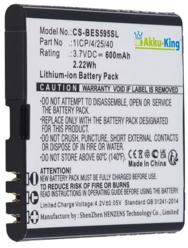 Akku kompatibel mit Bea-Fon 1ICP/4/25/40 - Li-Ion 600mAh - SL495, SL595, SL595 Plus, SL605