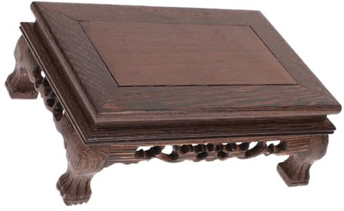 Alipis Support pour plantes en bois Support de pot de fleurs rectangulaire Mini tabouret Présentoir Bureau Socle d'affichage Ornements en bois Base de bricolage