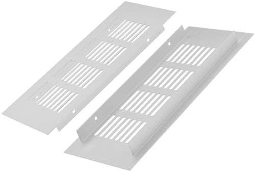 2 rejillas de ventilación de malla de aleación de aluminio plateado de 80 x 200 mm para armarios y muebles