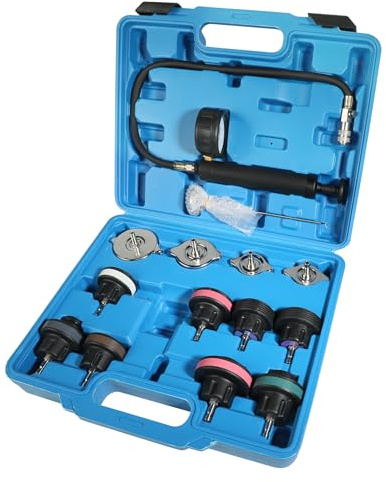 RACOONA Radiator Pressure Tester Kit,Coolant Pressure Tester Radiator Pressure Leakage Tester Tool,Car Accessories Automotive Cooling System Water Tank Leak Test Detector Set for Car Motorcycle Truck
