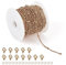 Bestewelry 5m Rose Gold Satellite Chains 304 Stainless Steel Soldered Beaded Link Chains with Lobster Claw Clasps Jump Rings for Necklace Jewelry Making