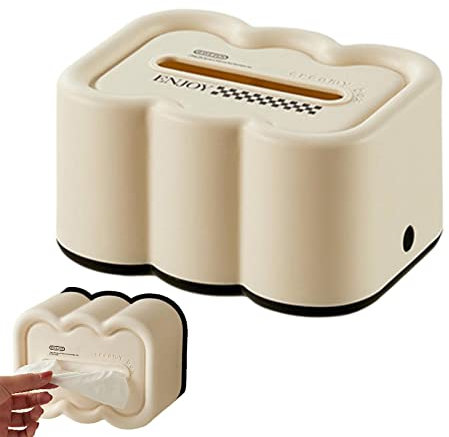 Smileshiney Spenderbox für Feuchttücher | Spenderhülle für Taschentücher - Wandmontierte Feuchttuchbox mit Deckel, Selbstklebender rechteckiger Taschentuchhalter für Auto-Badezimmer-Schlafzimmer