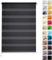 Rettika Doppelrollo ohne Bohren, klemmfix - Graphit, Breite: 90cm, Höhe 220 - Rollos für Fenster ohne Bohren, Fenster rollos für innen, Duo Rollo