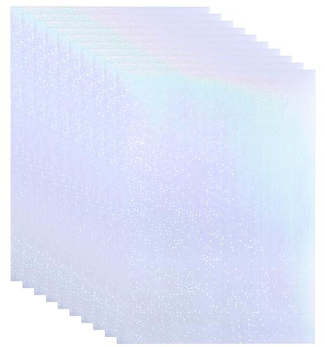PATIKIL 10 Blatt Holographisches Aufkleberpapier 11,7x8,3 A4 Transparente | Laminierfolie, Polypropylen, Selbstklebende, Wasserdichte, für Fotokarten Scrapbook-Dekorationen, Stern