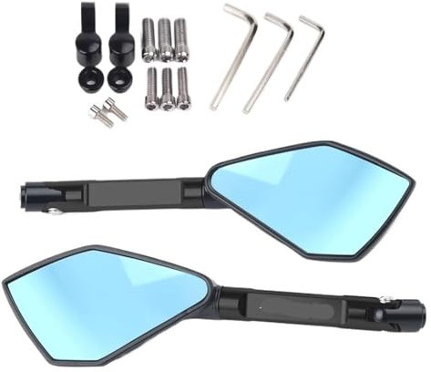RORLL Motorrad Spiegel Für A&prilia Für Dorsoduro 750 Für Dorsoduro 1200 Universal Motorrad Spiegel Motorrad Seite Rückspiegel(Black 1)