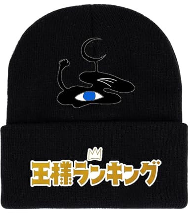 QATOBI Ranki-ng of Kin-gs Wintermütze Herren, Slouch Anime Mütze Beanie mit Druck, Leicht Atmungsaktiv Beaniemütze für Skifahren, Wintermütze(Black14)