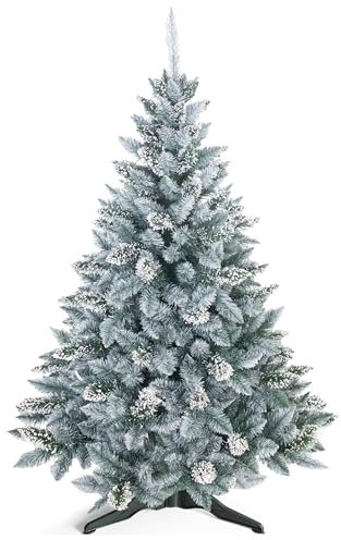 Homede Künstlicher Weihnachtsbaum mit Schnee 150 cm grün Christbaum Tannenbaum Weihnachtsdeko Kiefer Pearl