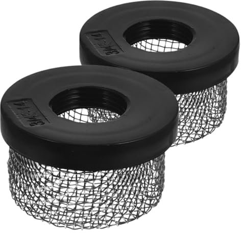 BEBEMOKO 2 filtros de malla de filtro para salida de agua, filtro de válvula de drenaje para piscina, filtro de salida de agua, filtro de válvula de drenaje de piscina, plástico negro
