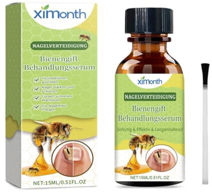 15ML Bee Venom Nail Strengthening Serum, Natural Ingredients Nail Care Serum, Nail Serum for Brittle Nails, Propolis and Plant Extracts Nail Serum, Nail Growth and Repair Serum
