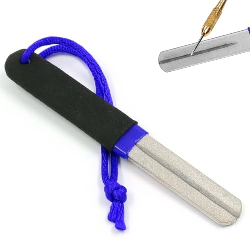 NICECONE V Groove Dart Sharpener Fishing Hook Sharpener, Double Sided Diamond Grit Steel Tip Point Darts Sharpening Portable Grinding Tool